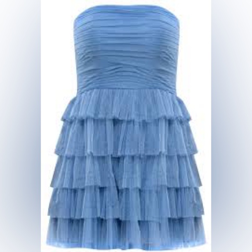 B Darlin Layered Blue Kids Dress